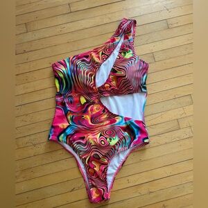 Psychedelic One Shoulder One Piece